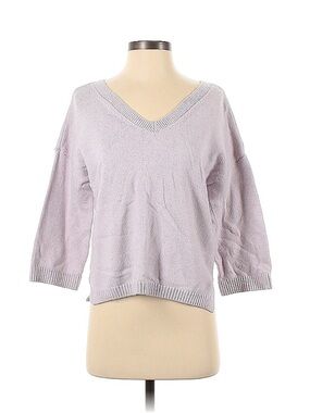 Madewell Women's Double V Neck Pullover Knit  Sweater lavender purple size small